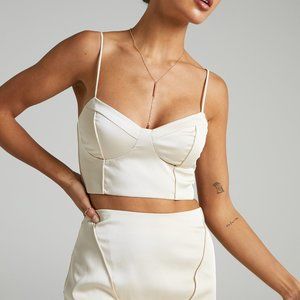 Prem the label Ivana top in Champagne crop top